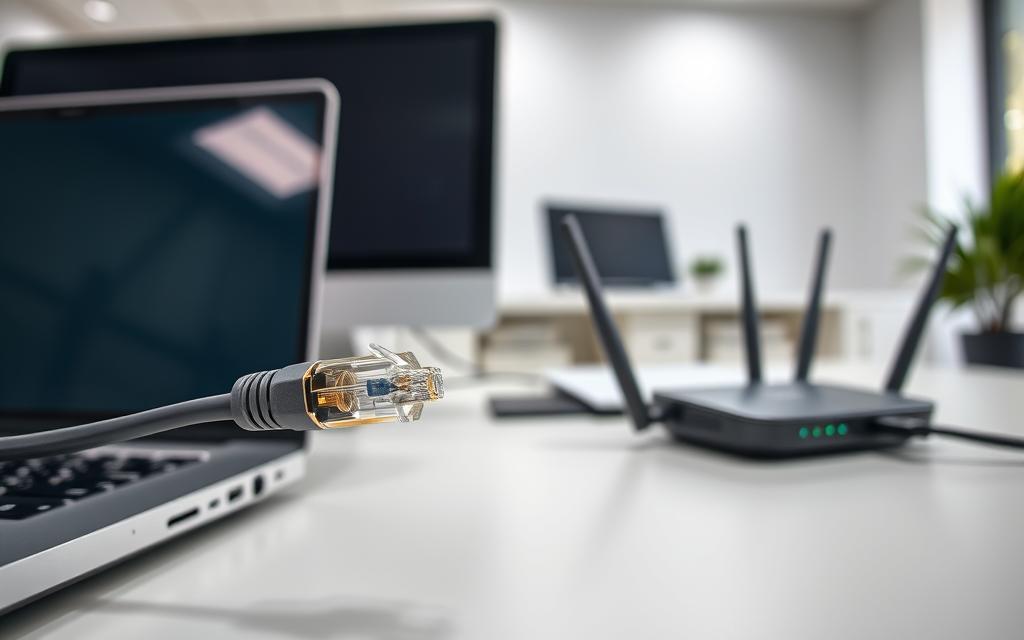 Ethernet cable sharing setup
